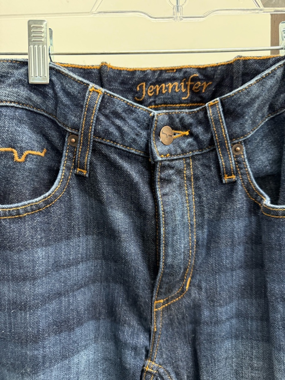 Jennifer Dark Indigo Flared Women's Jeans - Picture 2 of 3